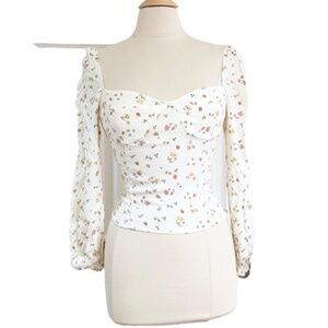 Reformation Reign Top Blouse Shirt Bellagio Floral Print Size 6 Small EUC